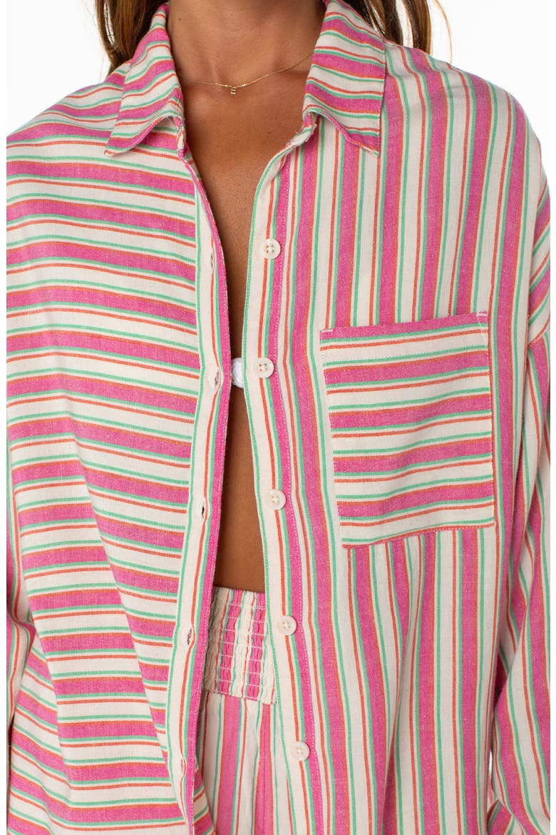 Let's Get Away Button-Up Cover-Up Shirt, Alternate, color, DEW