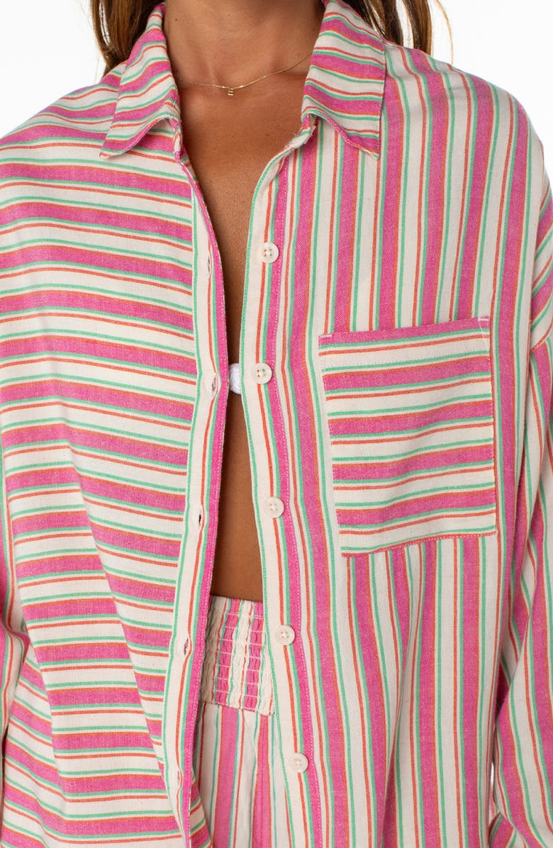 Roxy Let's Get Away Button-Up Cover-Up Shirt, Alternate, color, 