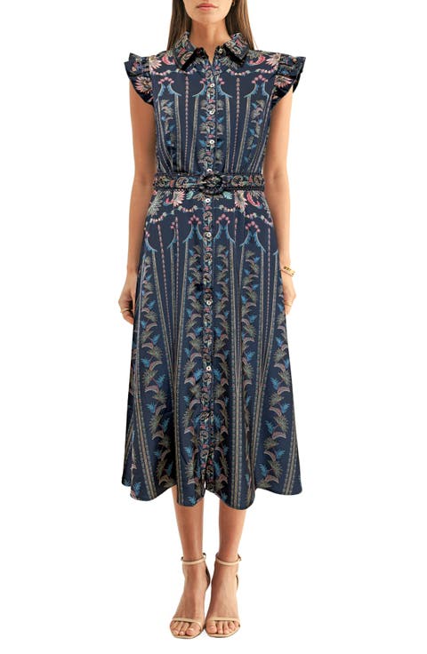 Karly Mixed Print Shirtdress