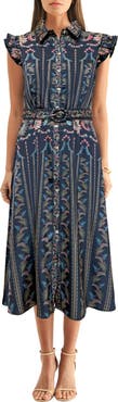 Adelyn Rae Karly Mixed Print Shirtdress
