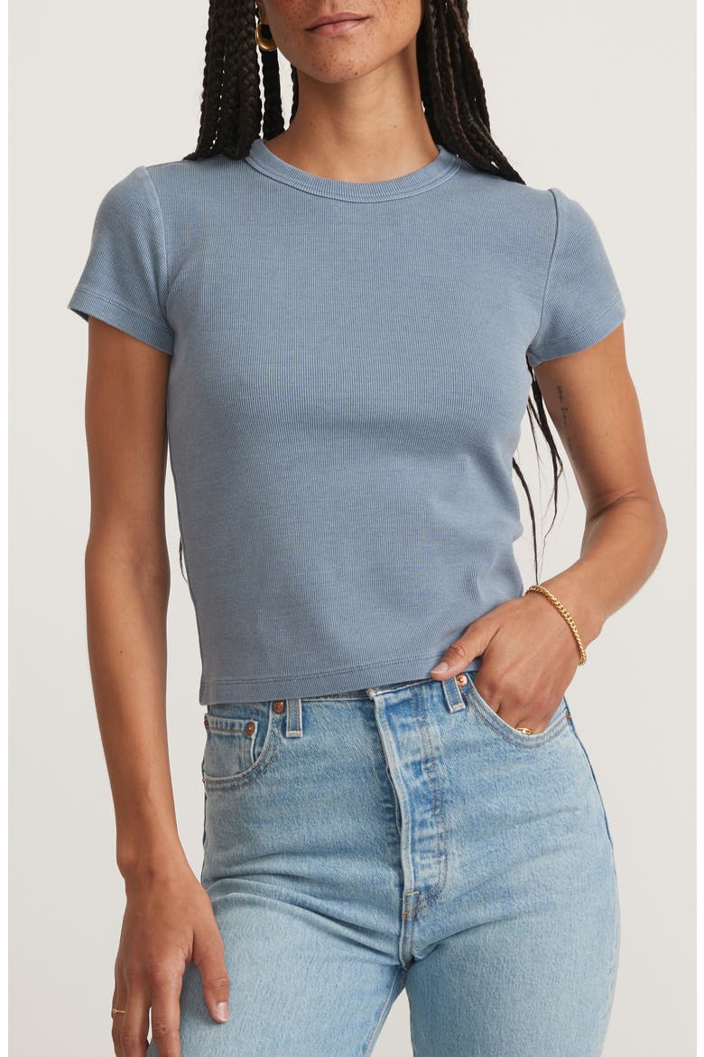 Lexi Sun-In Crewneck Rib T-Shirt, Main, color, GRAPHITE