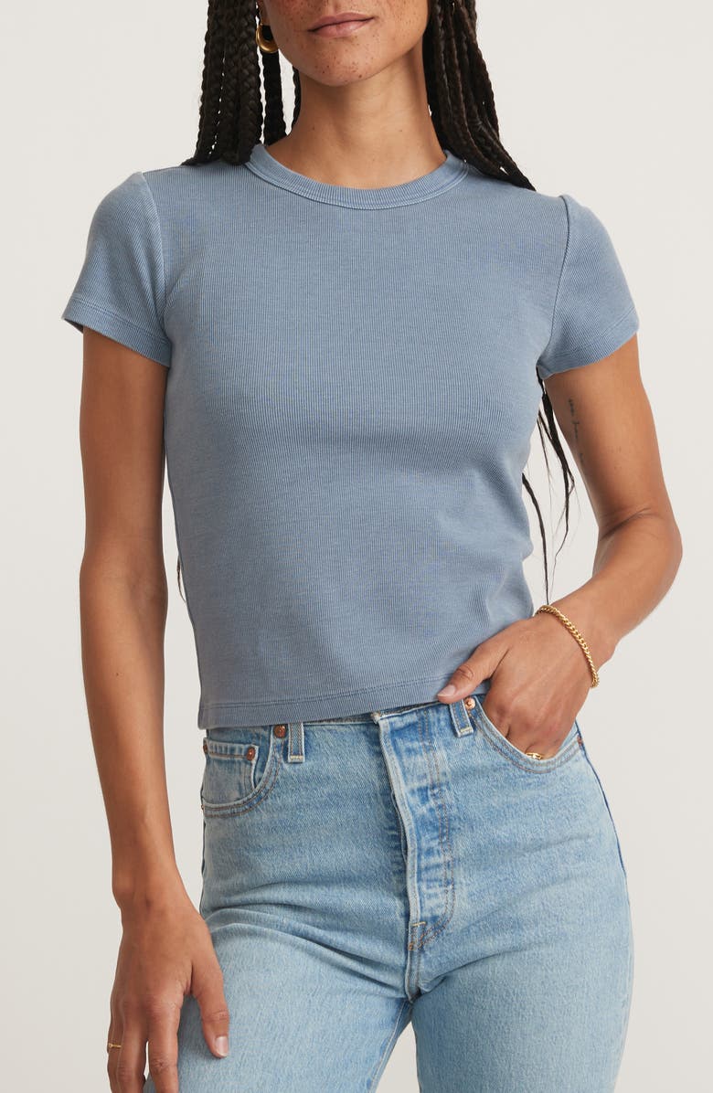 Marine Layer Lexi Sun-In Crewneck Rib T-Shirt, Main, color, 