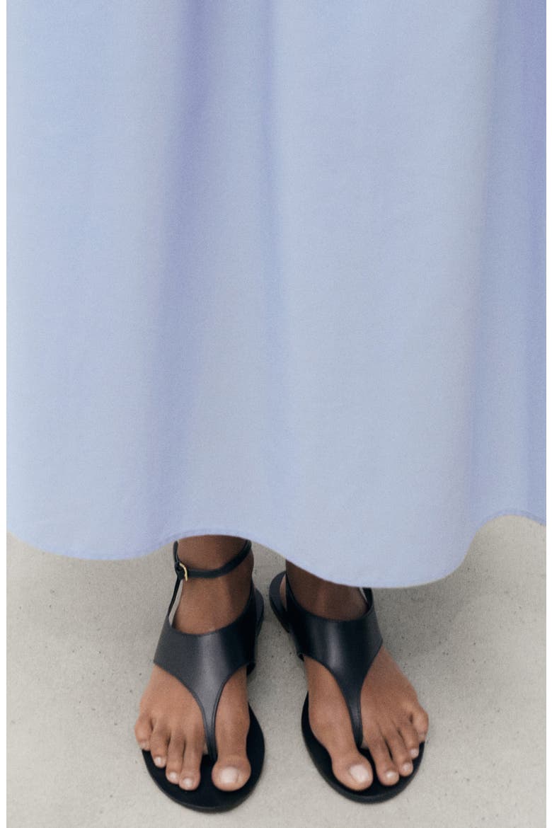 Flared Cotton Maxi Skirt, Alternate, color, SKY BLUE
