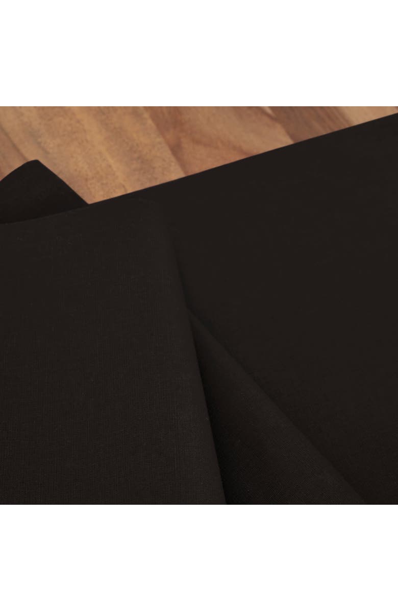 Solino Home Cotton Linen Plain Table Runner for Dining Table, Holiday and Everyday Table Decor - Dru, Alternate, color, Black