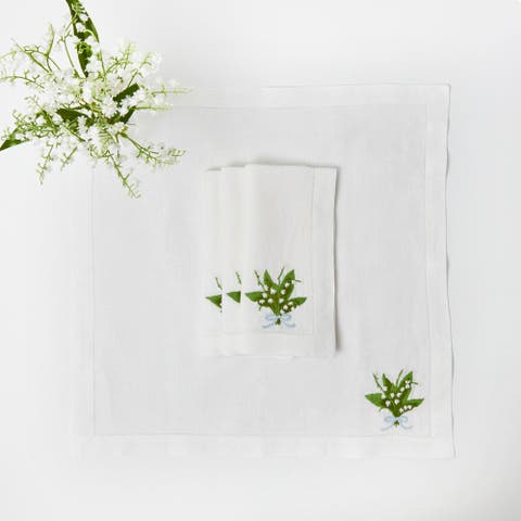 Lily of the Valley Linen Napkins (Set of 4)