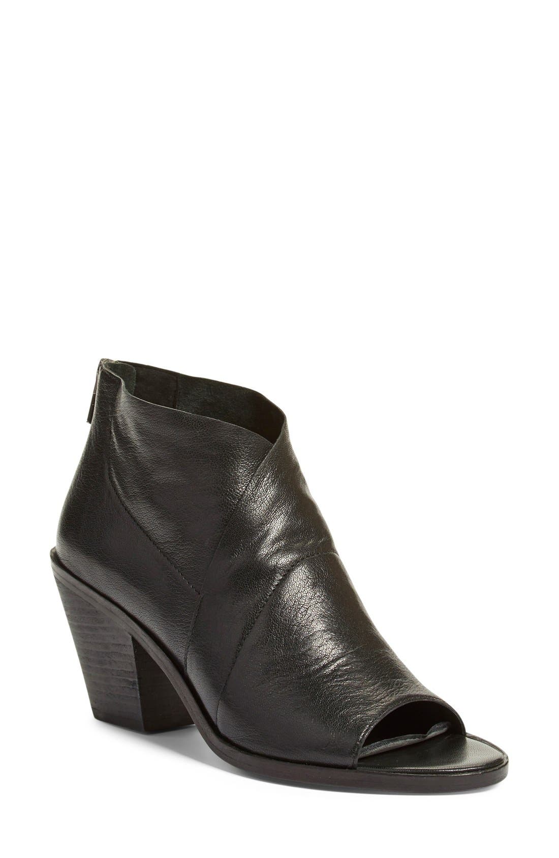 Eileen Fisher 'Ink' Open Toe Block Heel Bootie, Main, color, 