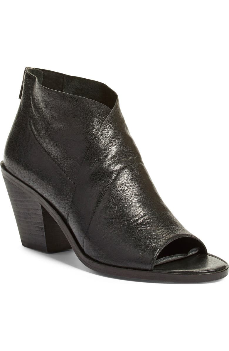 Eileen Fisher 'Ink' Open Toe Block Heel Bootie, Main, color,