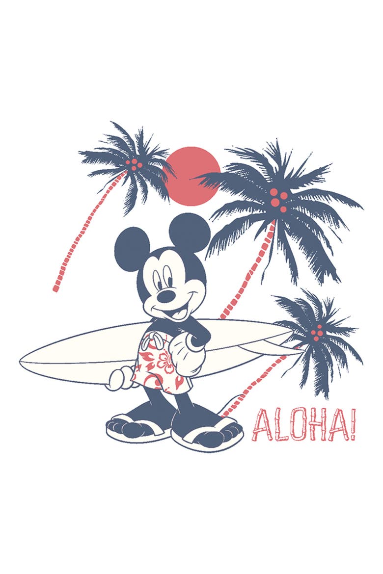Boy's Mickey & Friends Classic Aloha Pose  Graphic T-Shirt, Alternate, color, White