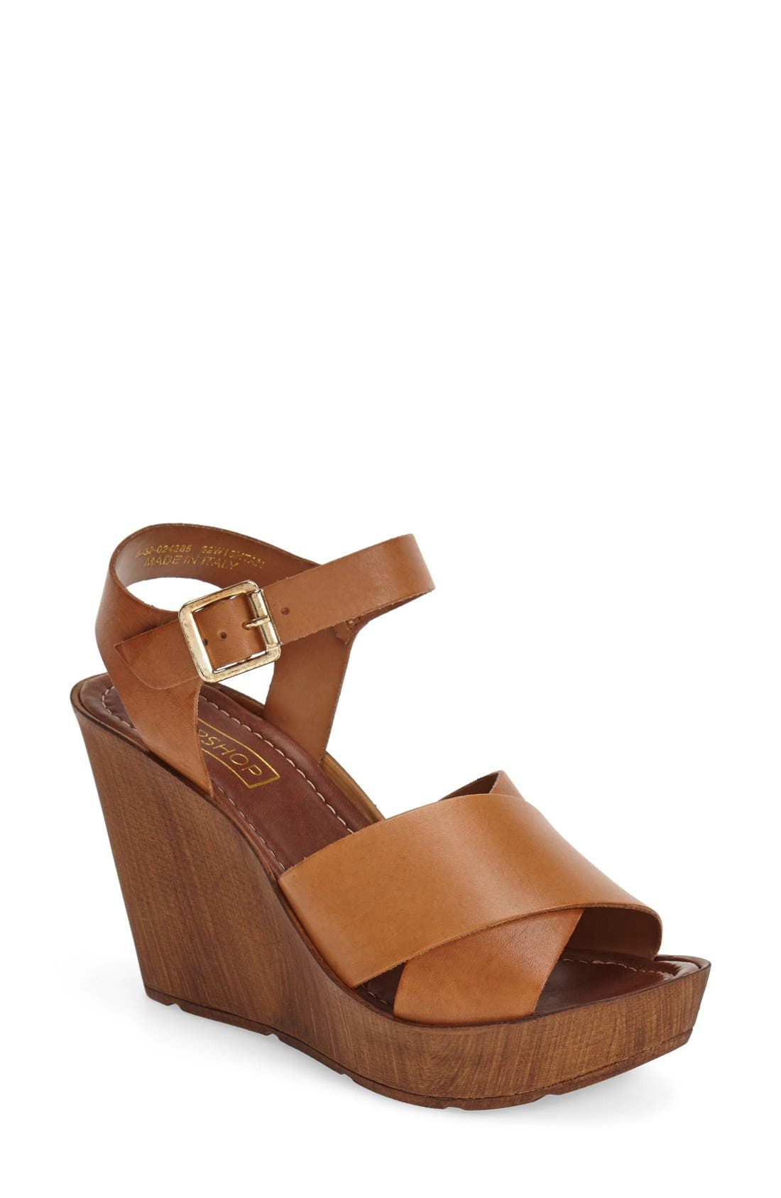 'Worldie' Wedge Sandal, Main, color, TAN