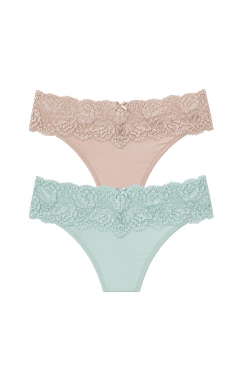 Goddess Lace Trim Thong 2-Pack