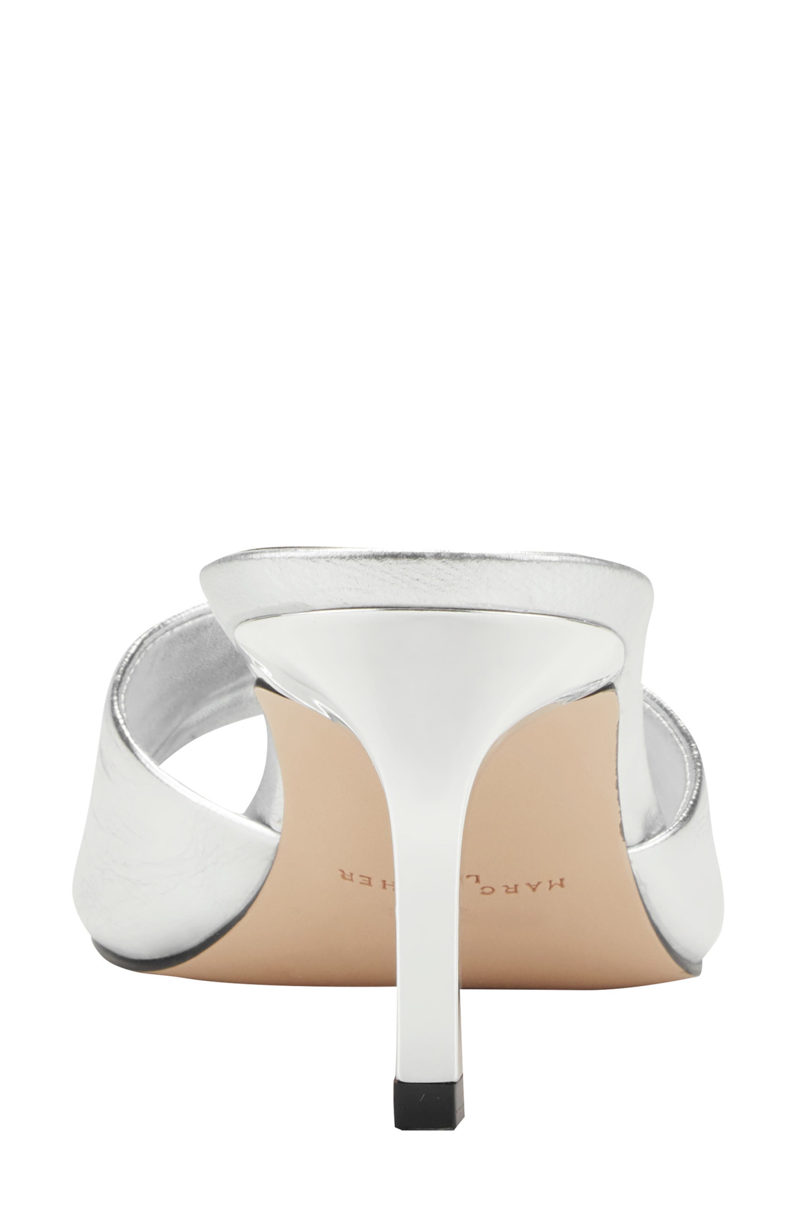 Marc Fisher LTD Finny Slide Sandal, Alternate, color, Metallic Silver