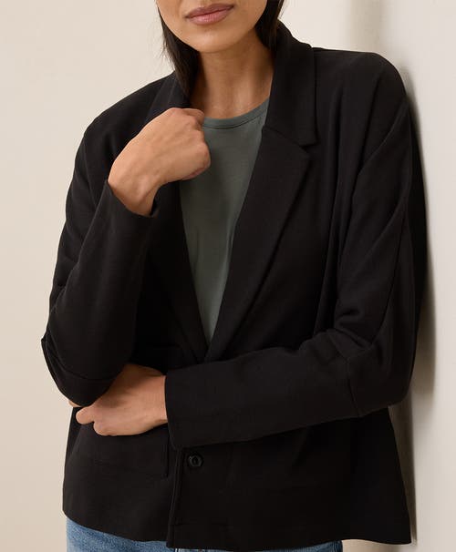 Pact Organic Cotton Airplane Relaxed Blazer In Black