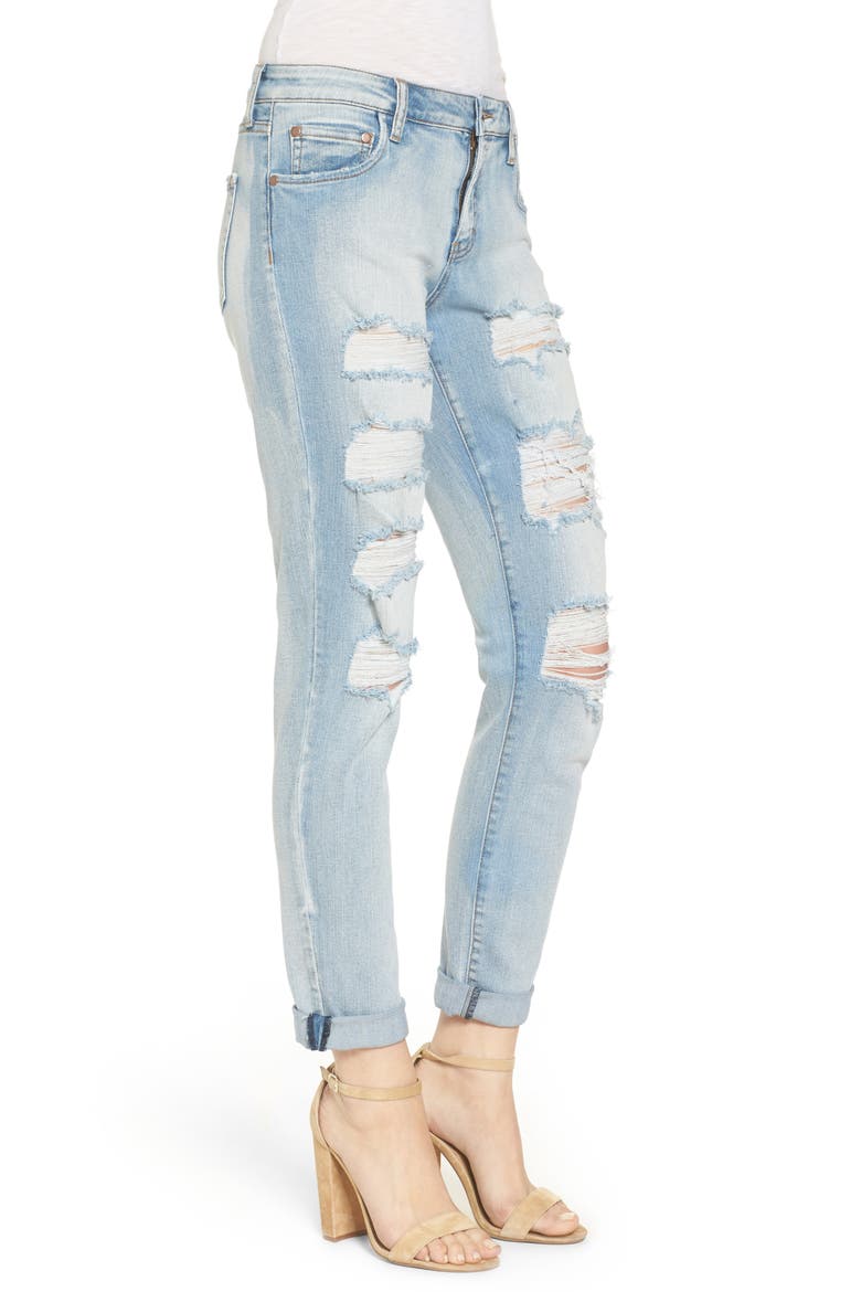 Ripped Skinny Boyfriend Jeans, Alternate, color, MISSION BAY