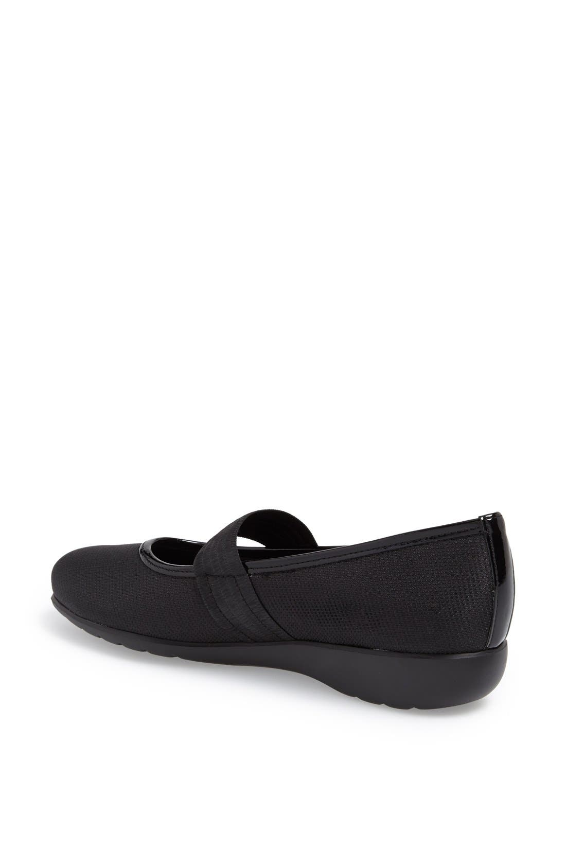 'Fran' Zebra Stripe Flat, Alternate, color, BLACK/ METALLIC