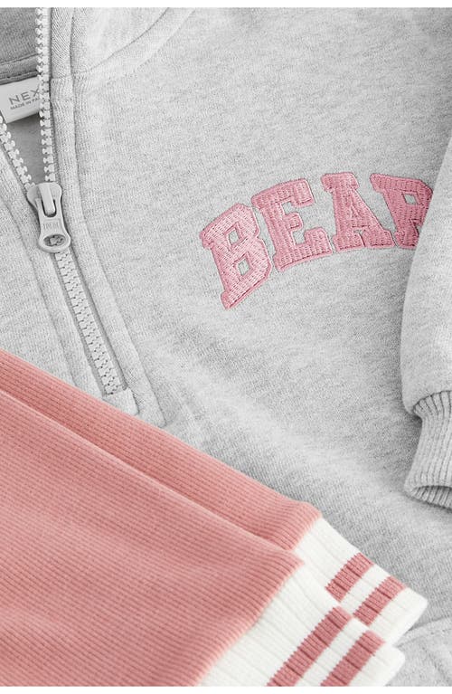 Next Kids' Half Zip Sweatshirt & Leggings Set In Grey