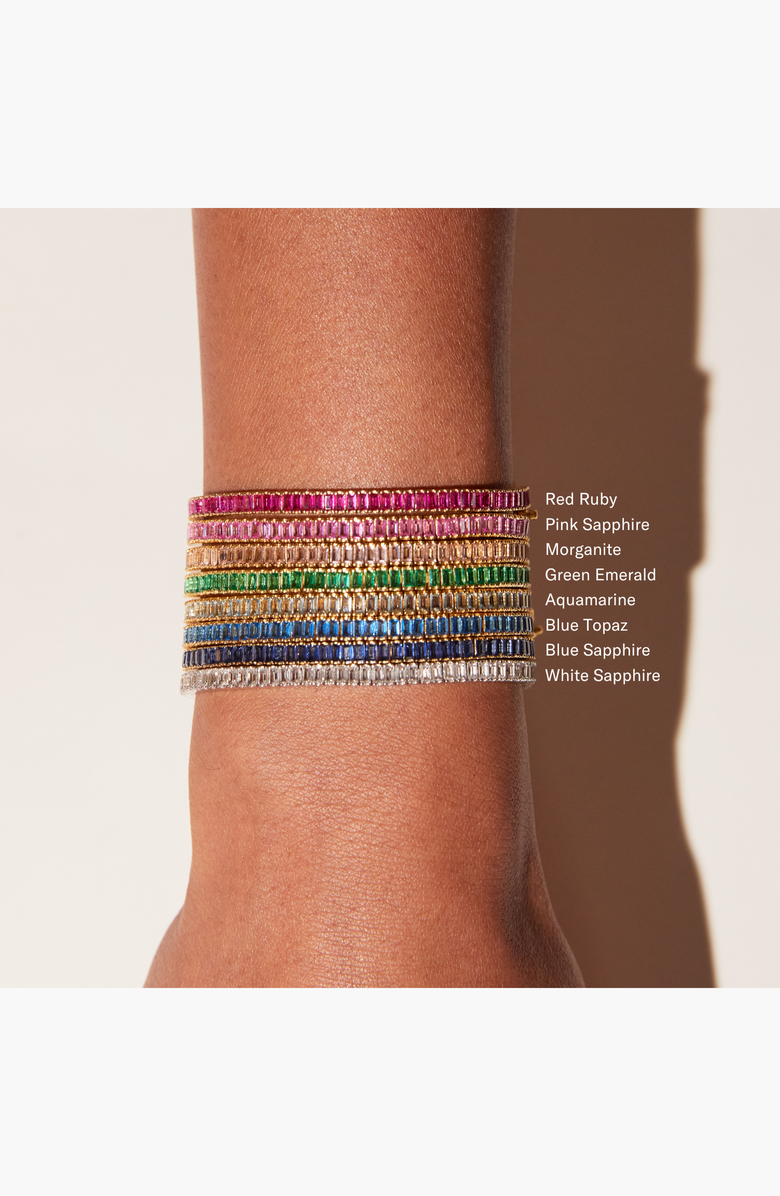 Aurate New York Lab Grown Morganite Baguette Tennis Bracelet, Alternate, color, Gold Vermeil