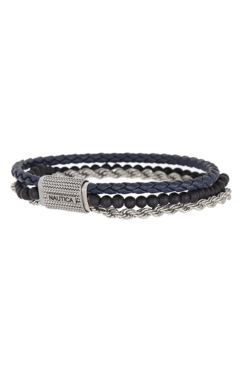 Nautica Triple Layer Mixed Bracelet, Alternate, color, 