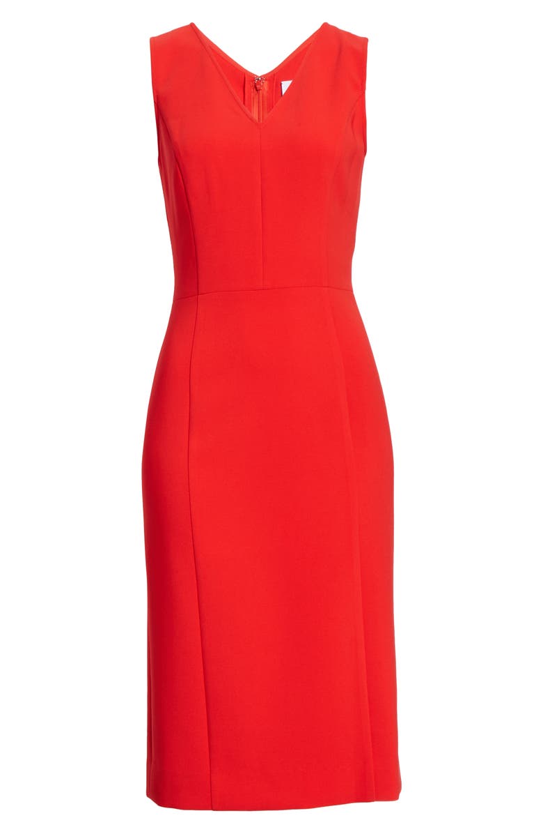 Carolina Herrera V-Neck Sheath Dress, Alternate, color, 
