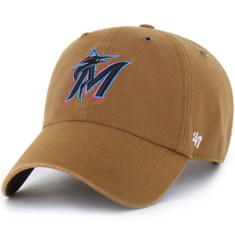 Men's Carhartt x '47  Brown Miami Marlins Clean Up Adjustable Hat