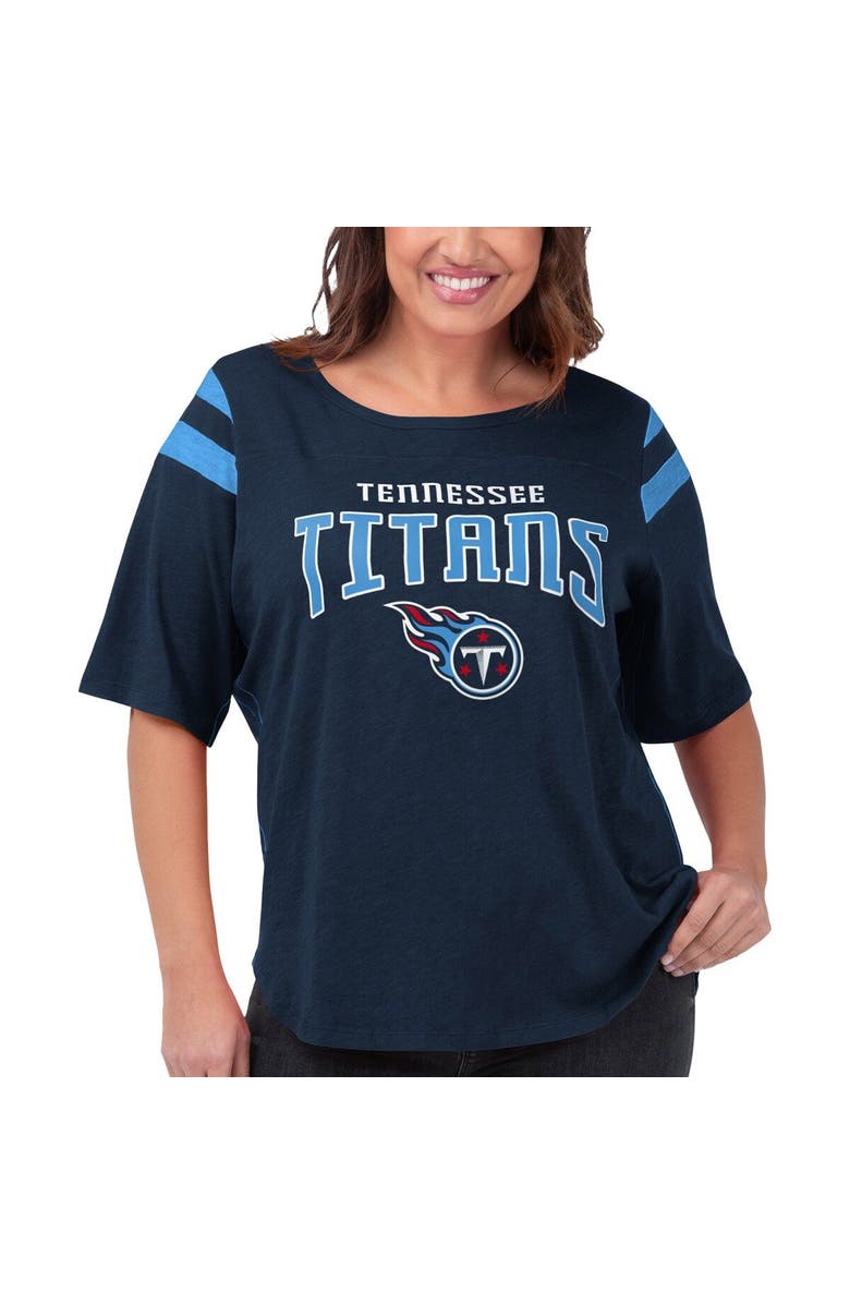 G-III 4HER BY CARL BANKS Women's G-III 4Her by Carl Banks Navy Tennessee Titans Plus Size Linebacker T-Shirt, Main, color, Navy