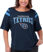 G-III 4HER BY CARL BANKS Women's G-III 4Her by Carl Banks Navy Tennessee Titans Plus Size Linebacker T-Shirt