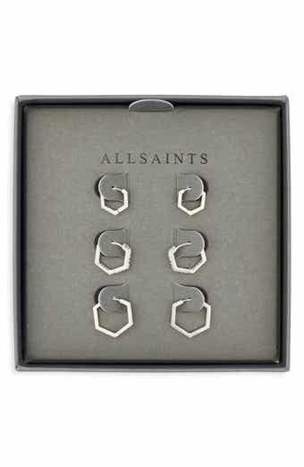 Set of 3 Crystal Hexagonal Hoop Earrings