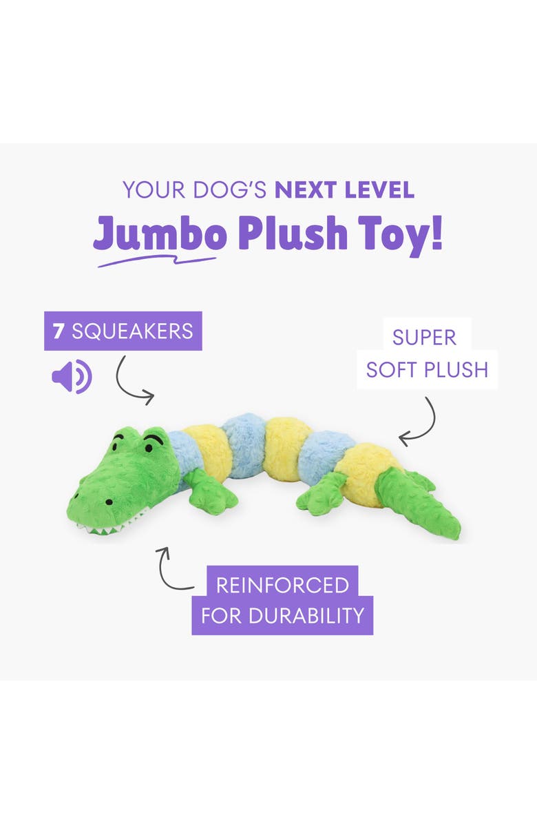 Patchwork Pet Jumbo Gatorpillar, 35 Inch Dog Toy, Alternate, color, Multicolored