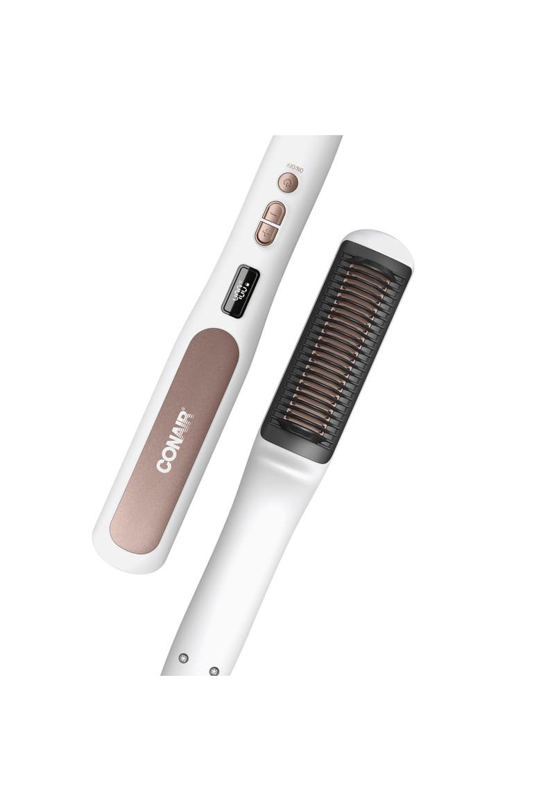 Double Ceramic Heated Straight Brush, Alternate, color, Black