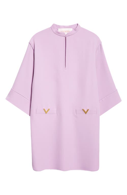 Valentino Vlogo Silk Mini Dress In Violet