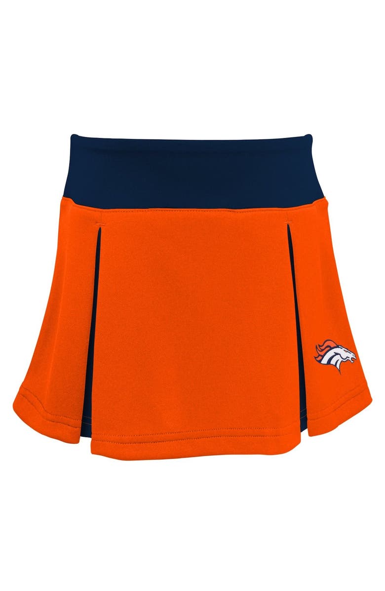 Outerstuff Girls Preschool Orange Denver Broncos Spirit Cheerleader Two-Piece Set with Bloomers, Alternate, color, 
