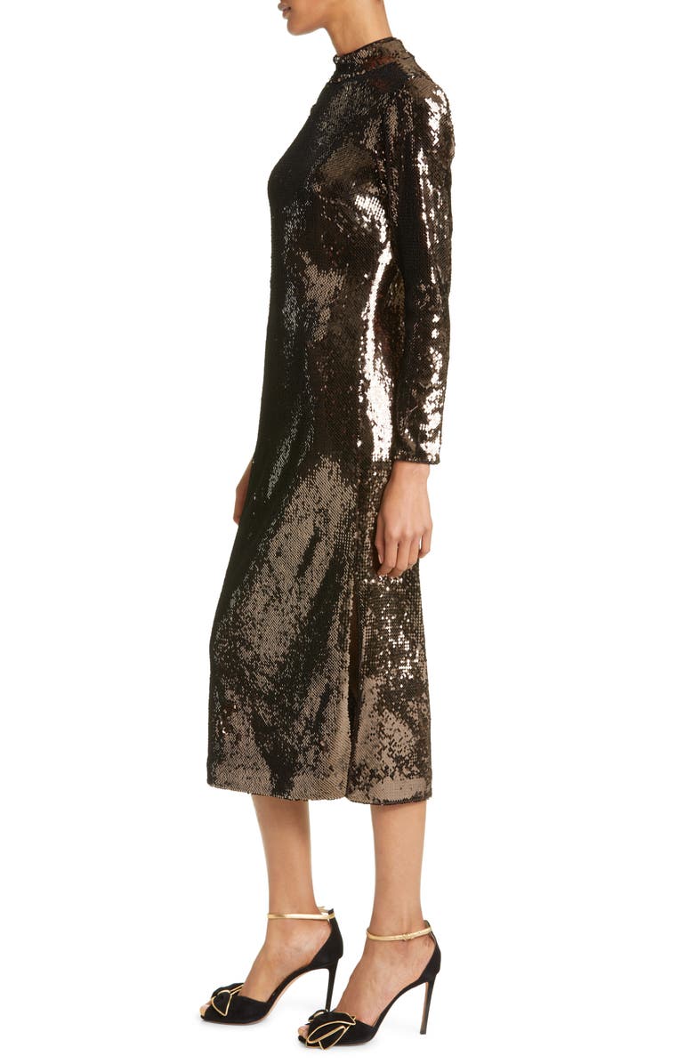 Ted Baker London Brooklyn Sequin Long Sleeve Midi Dress, Alternate, color, 