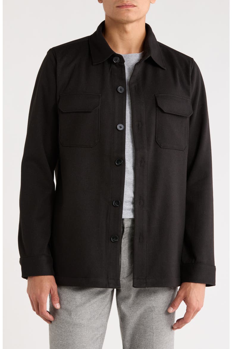 Melton Shirt Jacket, Main, color, BLACK/ NOIR