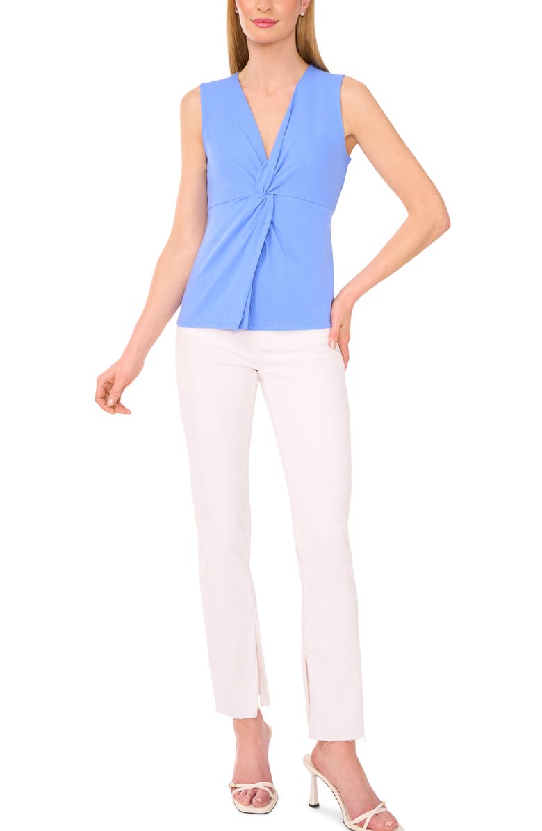 Halogen<sup>®</sup> Twist Front Sleeveless Cotton Knit Top, Alternate, color, Ultramarine