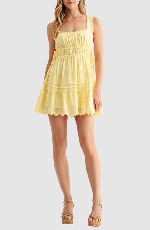 3D Floral Embroidered Minidress