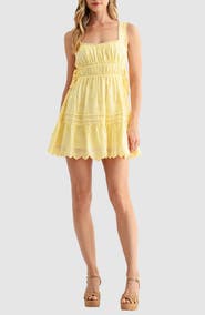 All in Favor 3D Floral Embroidered Minidress