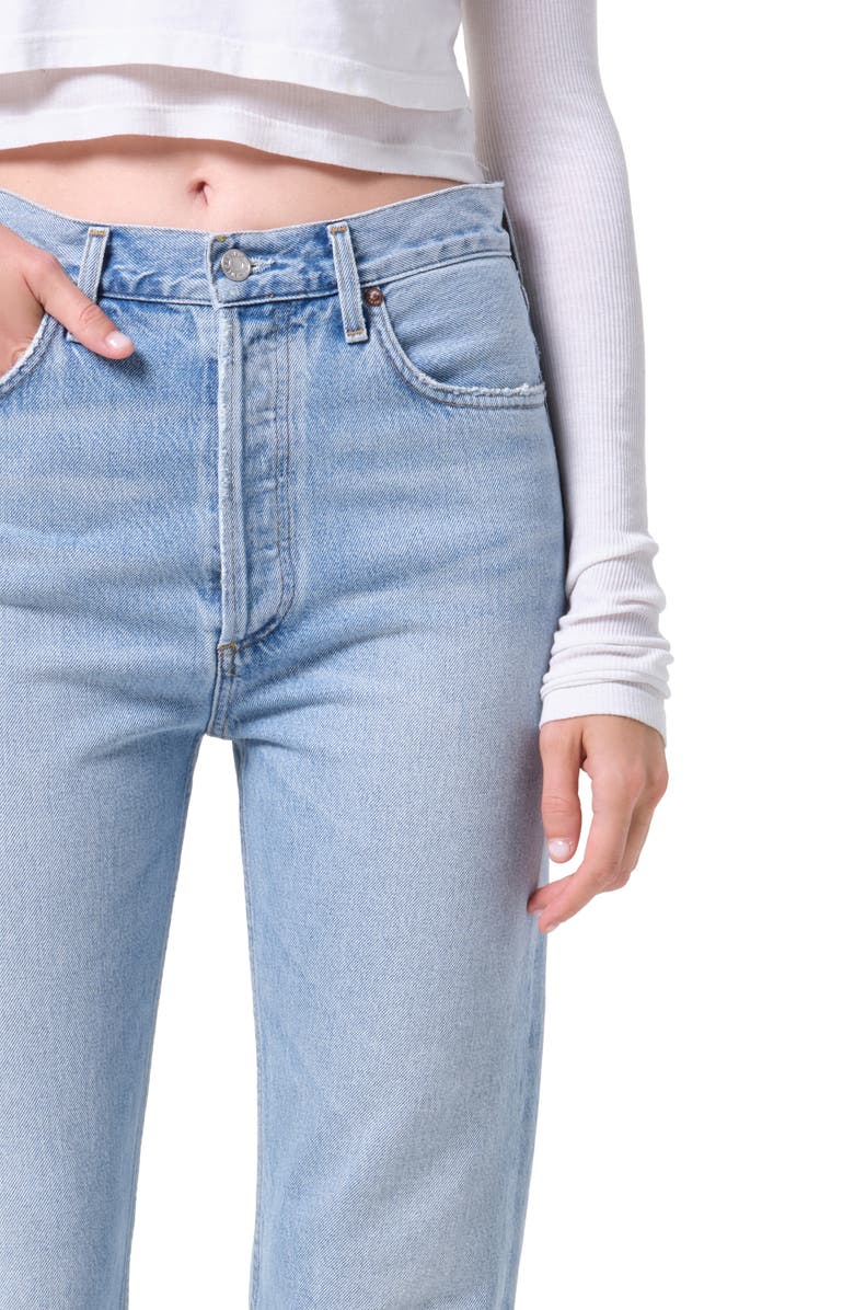 AGOLDE '90s Pinch Waist High Waist Straight Leg Jeans, Alternate, color, Addition Medium Indigo