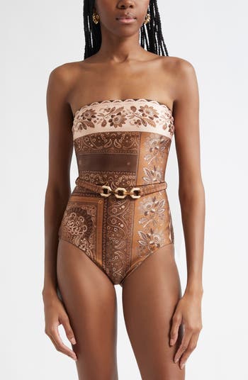 Zimmermann Lucky Belted One-Piece Bandeau Swimsuit | Nordstrom Zimmermann Lucky Belted One-Piece Bandeau Swimsuit | Nordstrom
