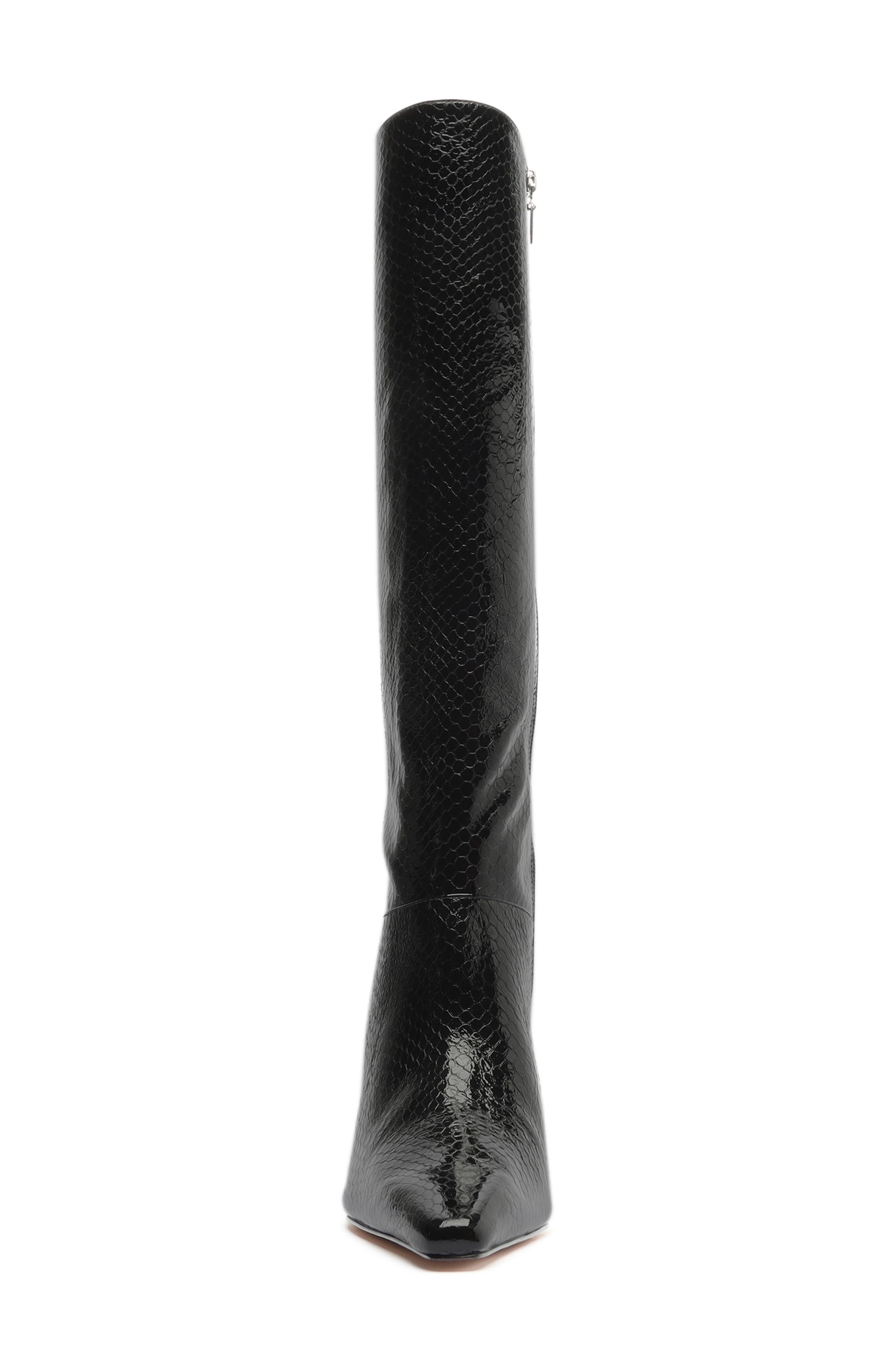 Jupitar Pointed Toe Boot, Alternate, color, BLACK SNAKESKIN LEATHER