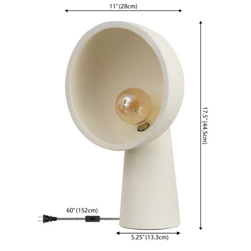 Jonathan Y Claude 17.5" Contemporary Minimalist Resin Half-globe Column Led Table Lamp In White