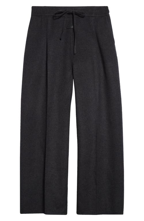 Fear Of God Wide Leg Virgin Wool & Cashmere Drawstring Pants In Charcoal