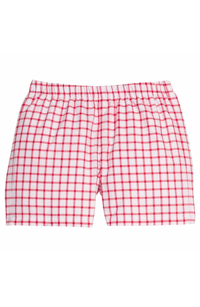 Little English Kids' Windowpane Basic Short, Main, color, Red Windowpane