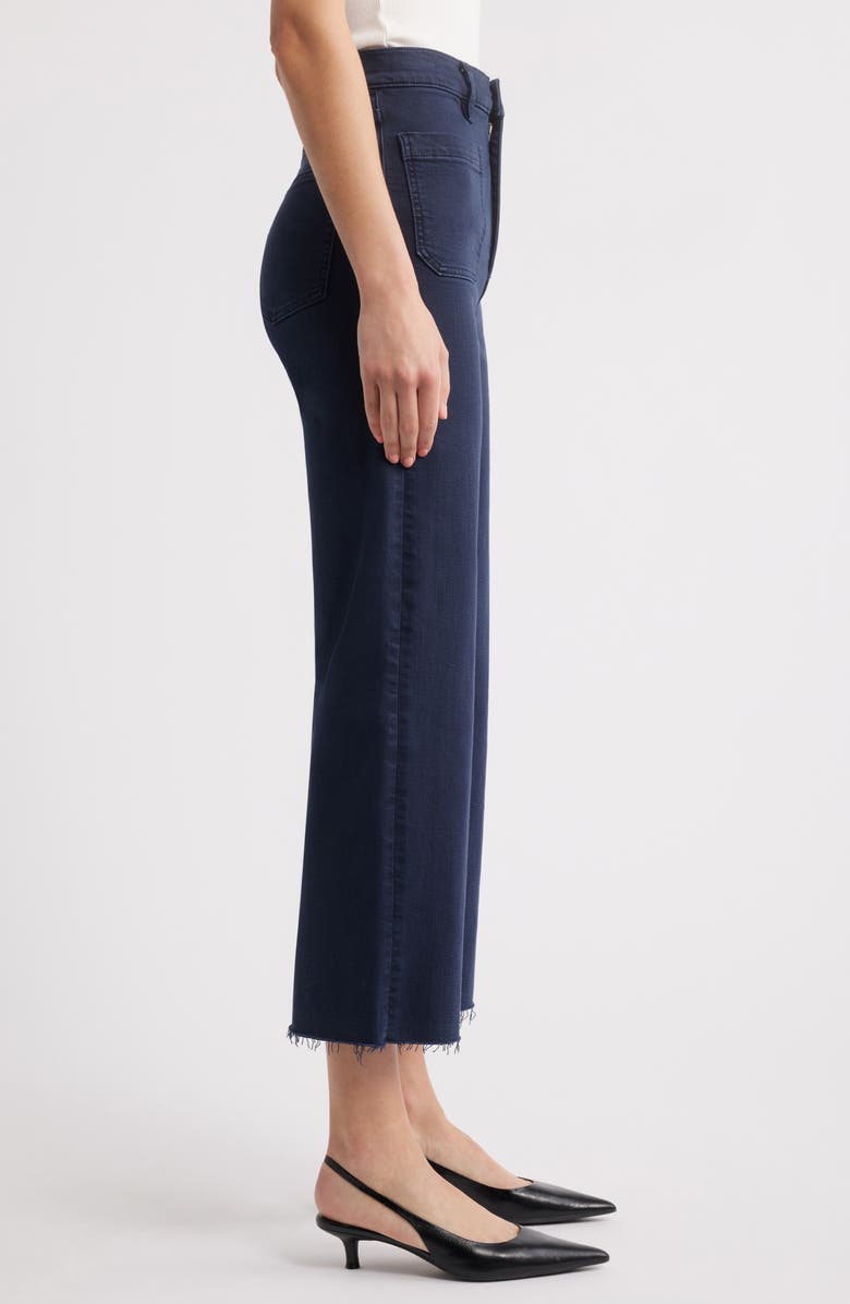 FRAME The Anchor High Waist Wide Leg Jeans, Alternate, color, Navy Raw Fray