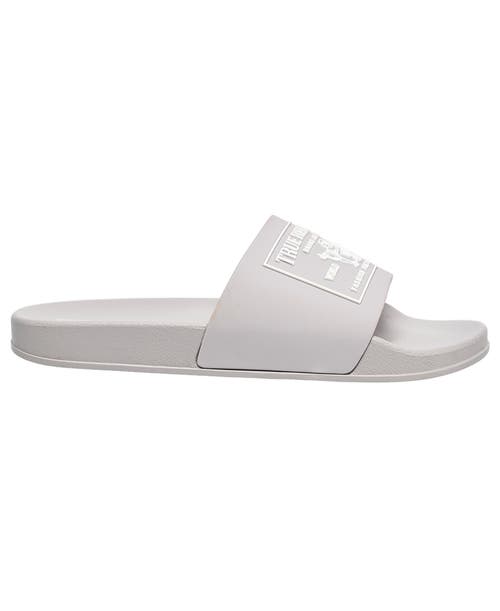 True Religion Kendrick Logo Slide In Light Grey