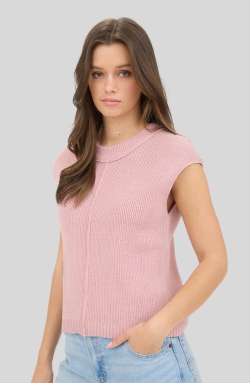 Blu Pepper Cap Sleeve Knit Top In Pink