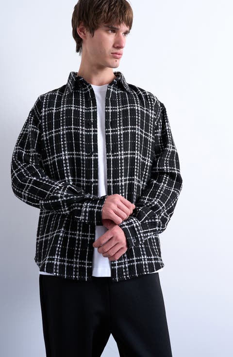 Textured Check Overshirt
