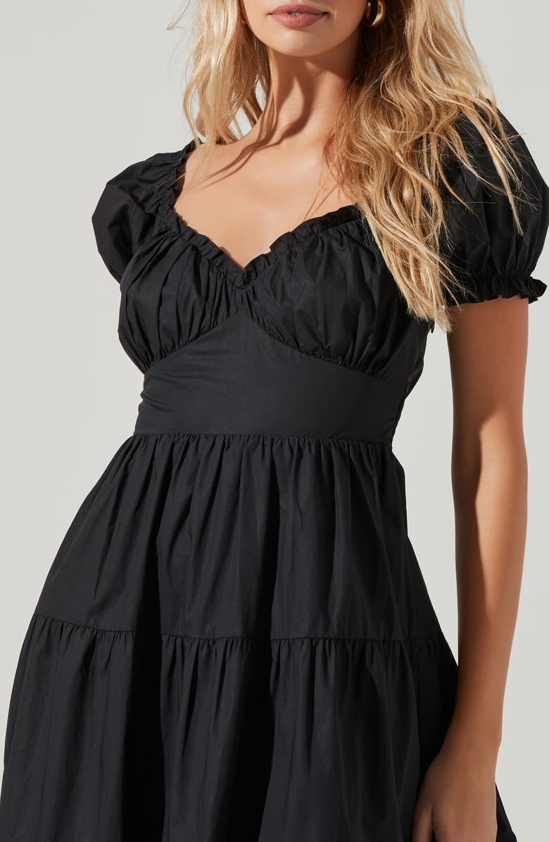 ASTR the Label Sweetheart Neck Tiered Ruffle Cotton Dress, Alternate, color,