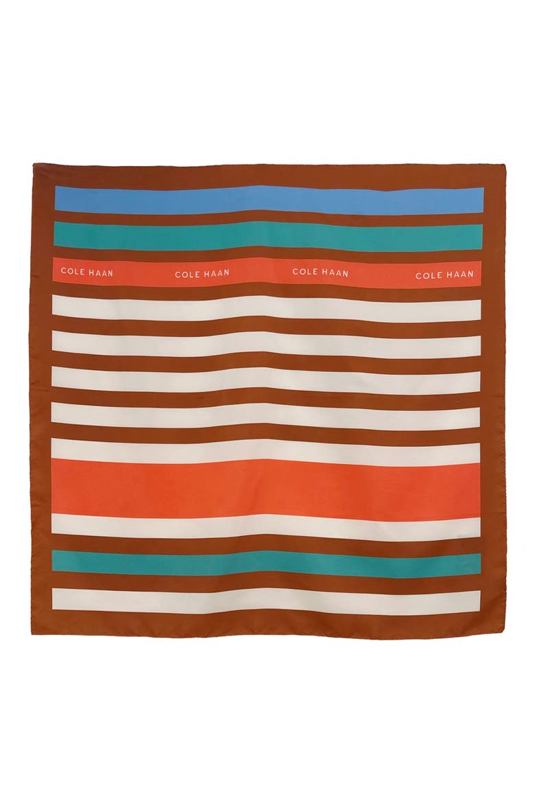 Stripe Square Scarf, Alternate, color, BRITISH TAN