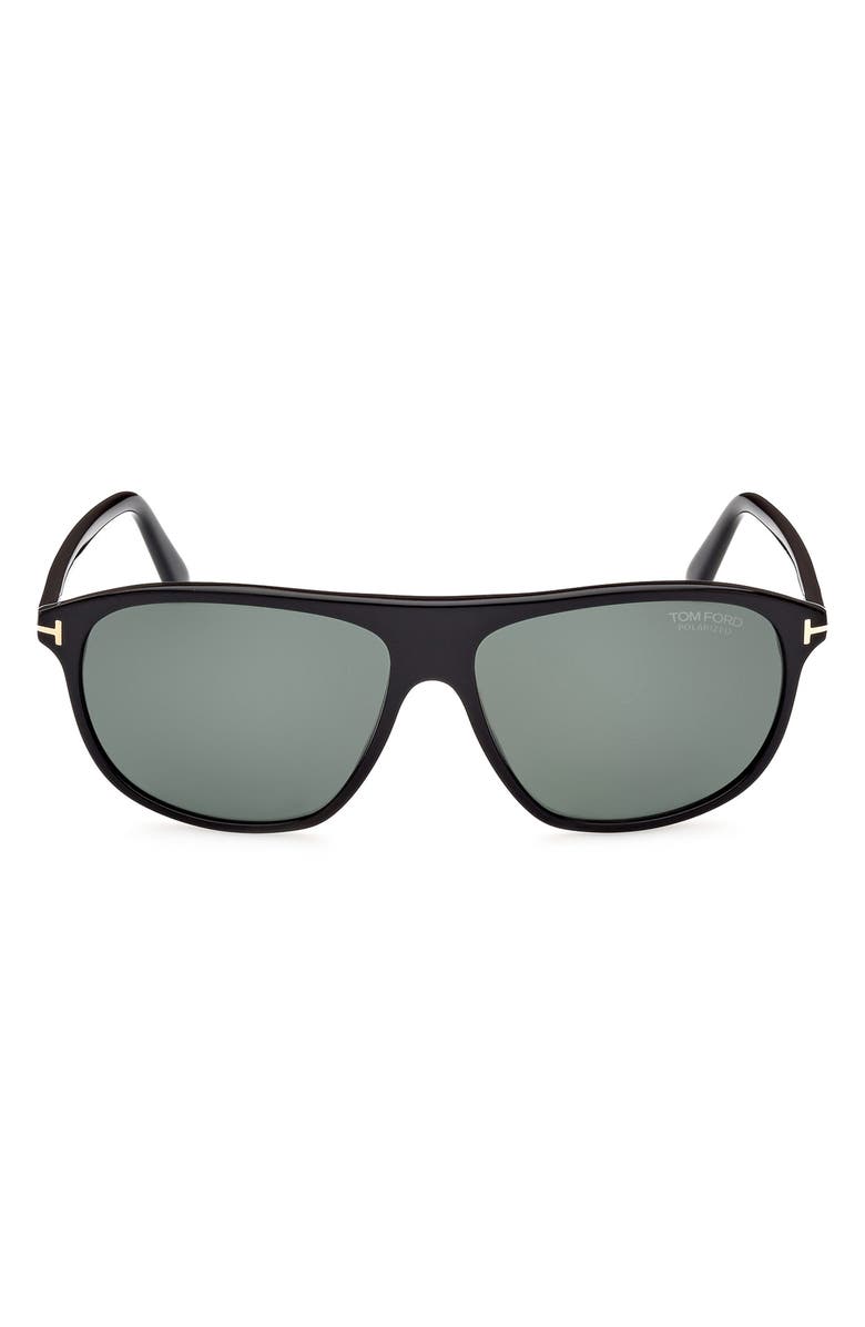 TOM FORD Prescott 60mm Square Polarized Sunglasses, Main, color, 