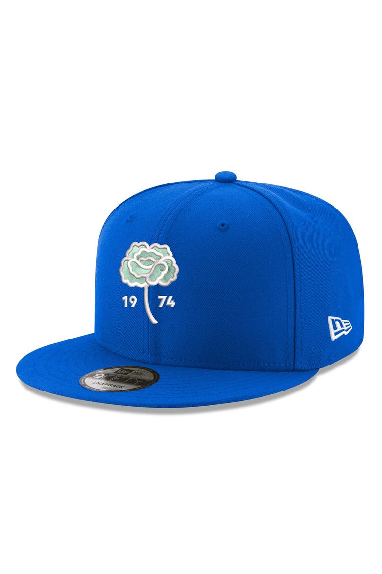Men's New Era Blue Seattle Sounders FC Carnation 9FIFTY Snapback Hat, Main, color, Blue