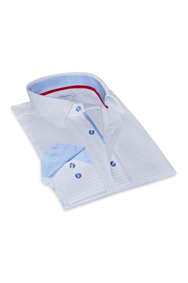 Contemporary Fit Solid Cotton Dress Shirt, Main, color, LIGHT BLUE